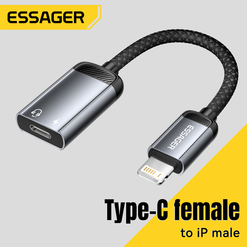 Wired Earphone Lightning - Essager Tipo-C Cavo adattatore audio Tipo-C