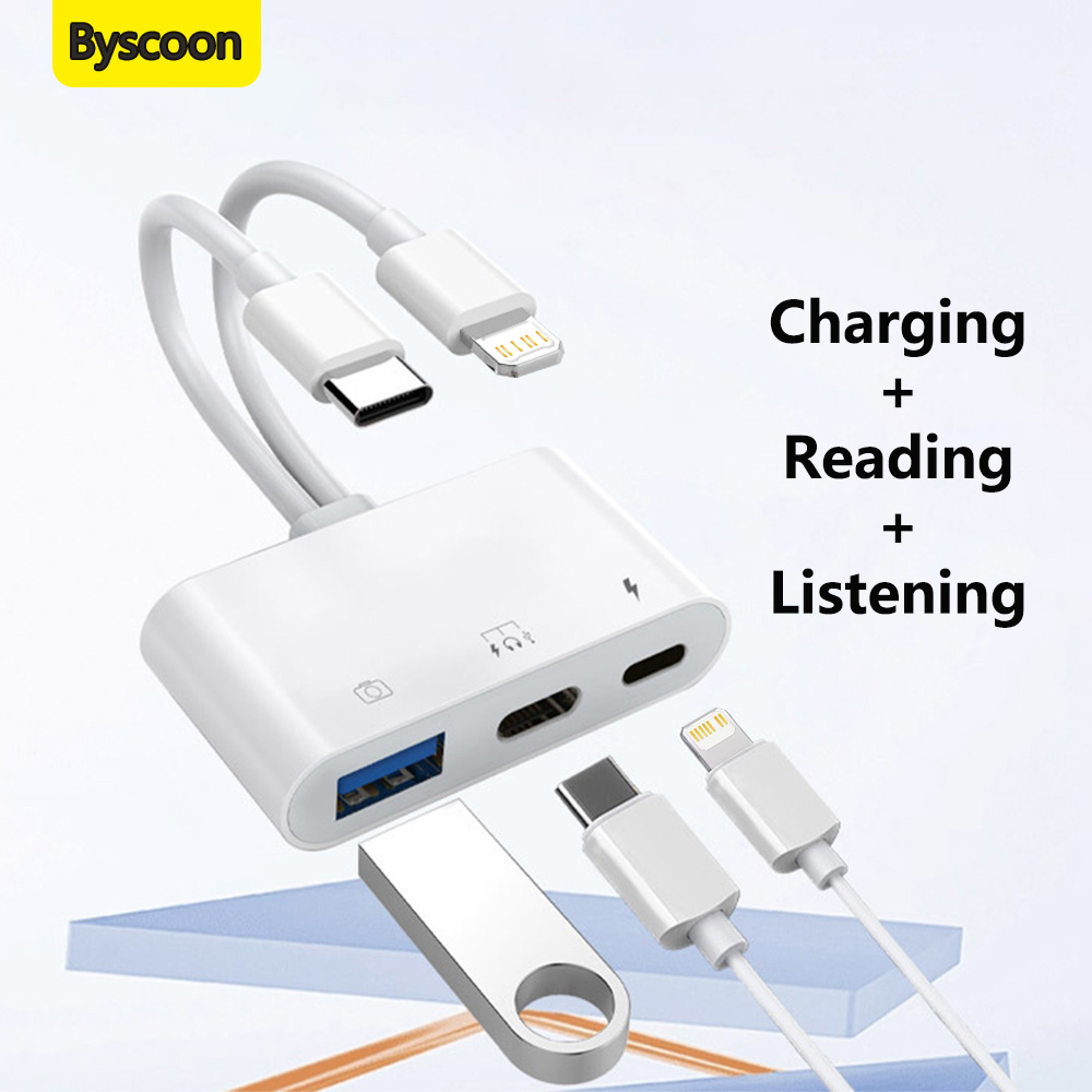 Wired Earphone Lightning - 2 in 1 Lightning Tipo C